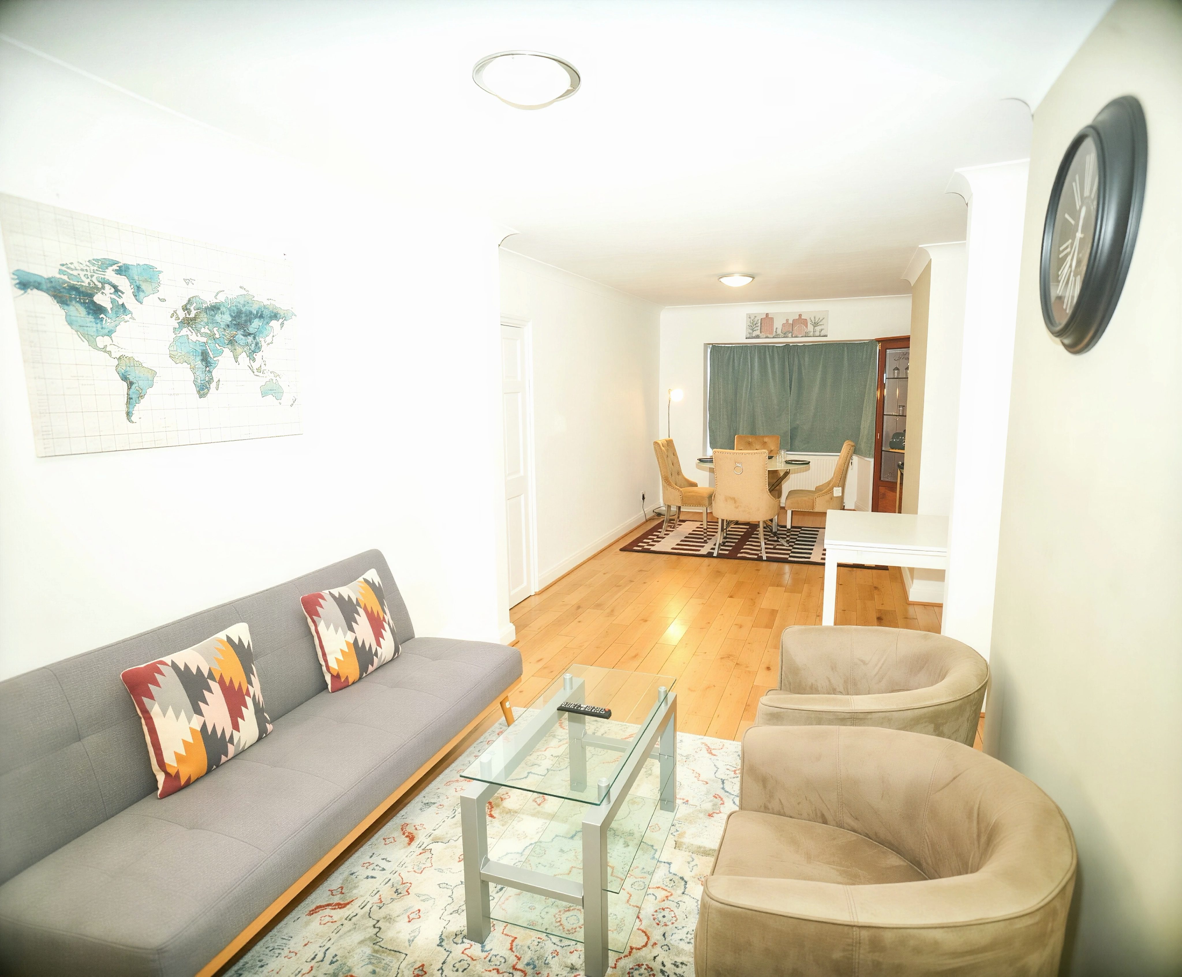 Living and dining area at the Feltham 3-Bedroom Home