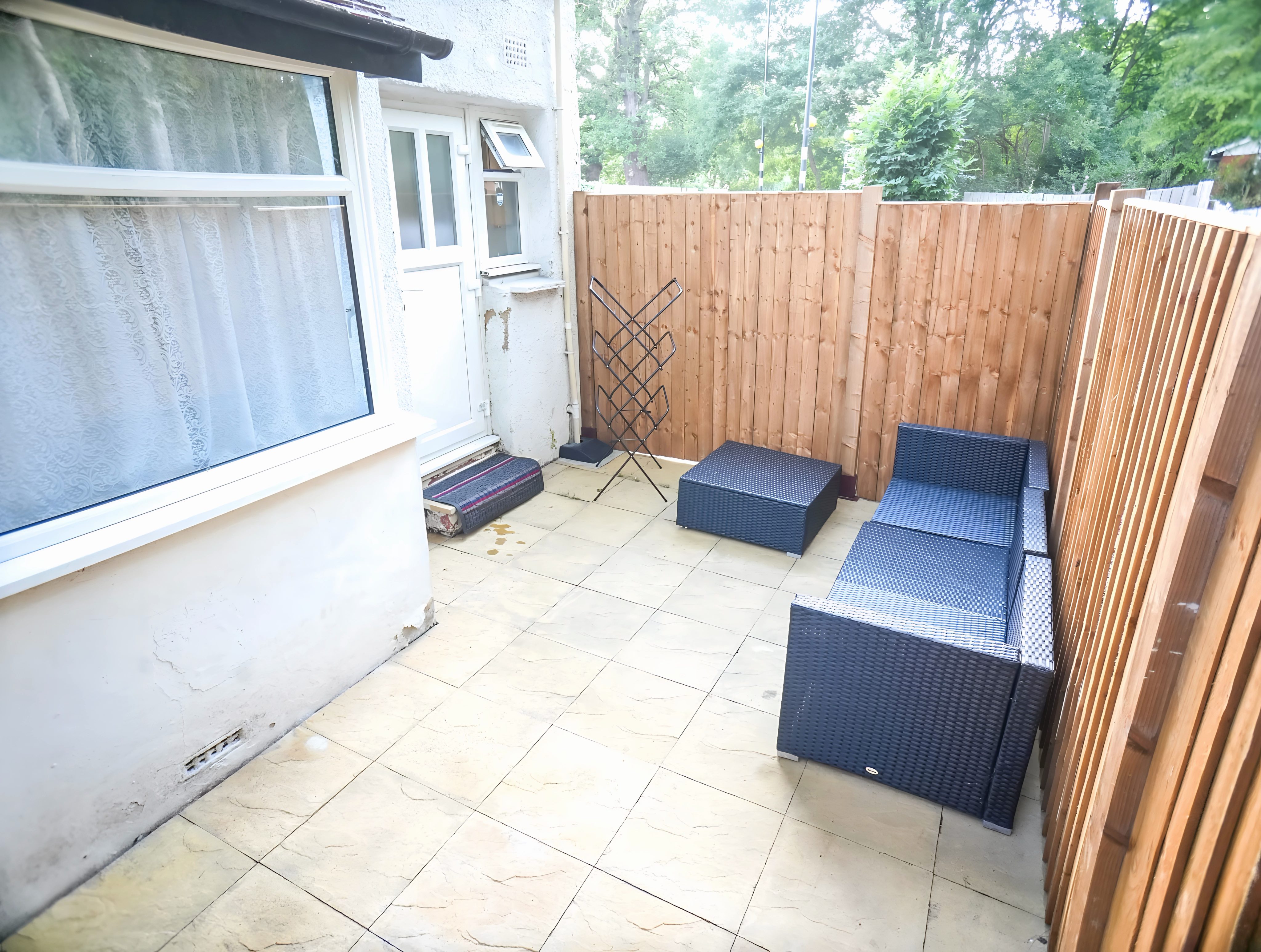 Private patio at the Feltham 3-Bedroom Home