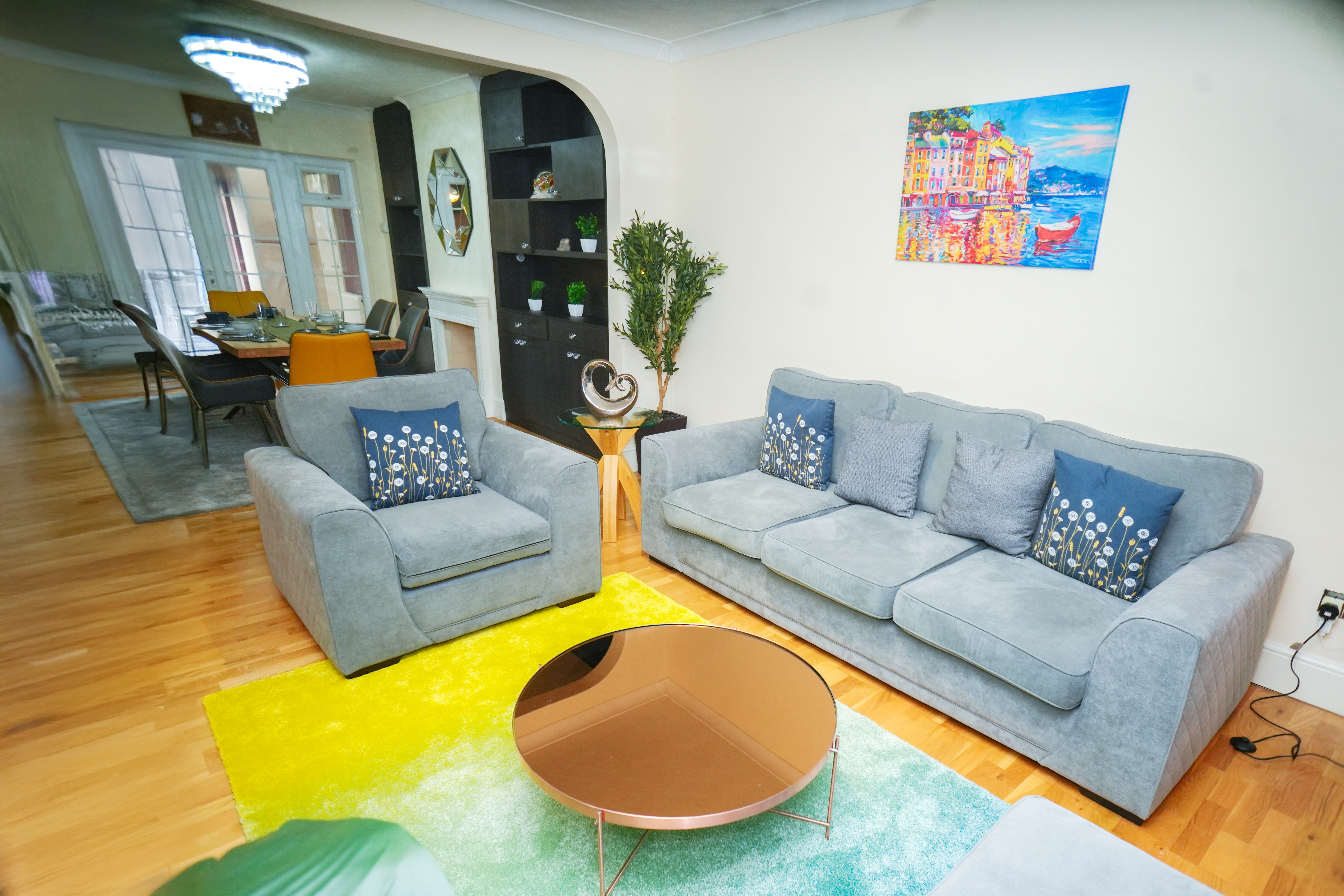 Living room seating area at the Hayes 4-Bedroom Home