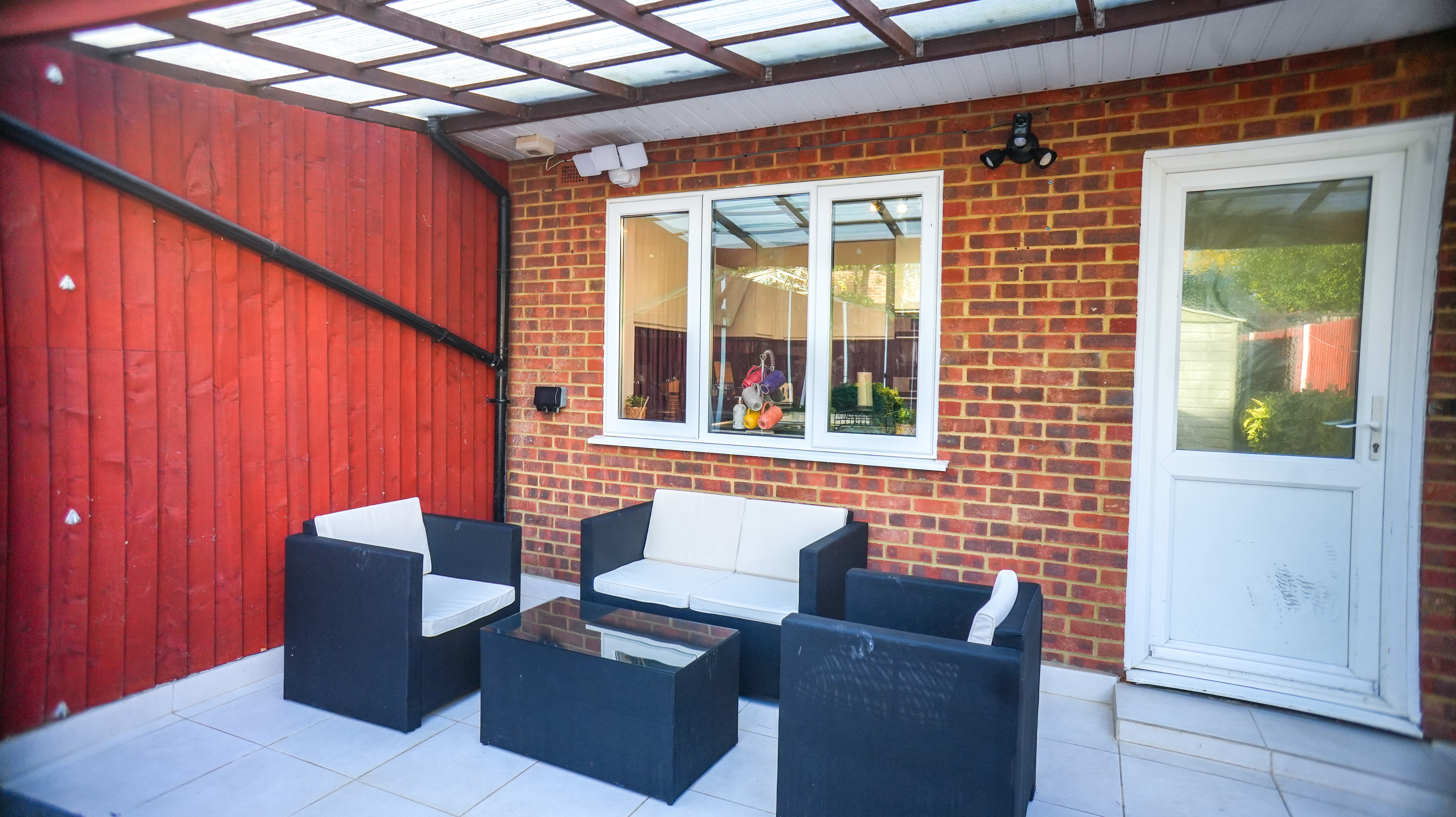 Patio seating area at the Langley / Slough 3-Bedroom Home